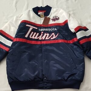 Mitchell & Ness Navy Satin Jacket (Bundle)